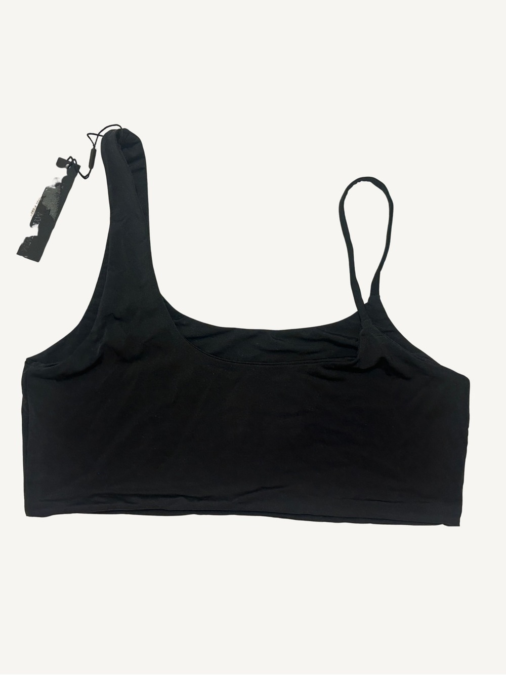 NWT MYRASWIM Asymmetrical Shoulder Black Bikini Top
